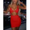 imageKaximil Womens Sexy Bodycon Sleeveless Cut Out Ruched Tank Mini Club Party DressesRed