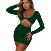 imageKaximil Womens Sexy Bodycon Sleeveless Cut Out Ruched Tank Mini Club Party DressesZdark Green