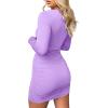 imageKaximil Womens Sexy Bodycon Sleeveless Cut Out Ruched Tank Mini Club Party DressesZpurple