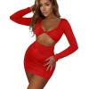 imageKaximil Womens Sexy Bodycon Sleeveless Cut Out Ruched Tank Mini Club Party DressesZred