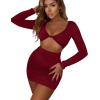 imageKaximil Womens Sexy Bodycon Sleeveless Cut Out Ruched Tank Mini Club Party DressesZwine Red