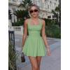 imageKaximil Womens Sexy Halter Ruffle Hem Mini Dress Ruched Waist Corset Short Party DressesPea Green