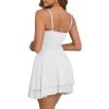 imageKaximil Womens Sexy Ruffle Mini Dress Spaghetti Strap Ruched Corset Party Club Short DressesWhite
