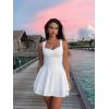 imageKaximil Womens Sexy Square Neck Sleeveless Mini Dress Ruched Ruffle Hem Corset Party DressesWhite