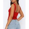 imageKaximil Womens Sleeveless Crop Tank Top Double Lined Sweetheart Neck Y2K Going Out TopsRed