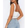 imageKaximil Womens Sleeveless Crop Tank Top Double Lined Sweetheart Neck Y2K Going Out TopsWhite