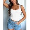 imageKaximil Womens Sleeveless Crop Tank Top Double Lined Sweetheart Neck Y2K Going Out TopsWhite