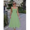 imageKaximil Womens Square Neck Corset A Line Maxi Dress Ruffle Ruched Waist Flowy Long DressesPea Green