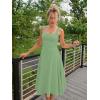 imageKaximil Womens Square Neck Corset A Line Maxi Dress Ruffle Ruched Waist Flowy Long DressesPea Green