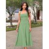 imageKaximil Womens Square Neck Corset A Line Maxi Dress Ruffle Ruched Waist Flowy Long DressesPea Green