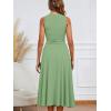 imageKaximil Womens Square Neck Corset A Line Maxi Dress Ruffle Ruched Waist Flowy Long DressesPea Green