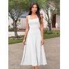 imageKaximil Womens Square Neck Corset A Line Maxi Dress Ruffle Ruched Waist Flowy Long DressesWhite