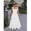 imageKaximil Womens Square Neck Corset A Line Maxi Dress Ruffle Ruched Waist Flowy Long DressesWhite