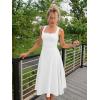 imageKaximil Womens Square Neck Corset A Line Maxi Dress Ruffle Ruched Waist Flowy Long DressesWhite