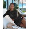 imageKaximil Womens Swimsuit Coverup Long Sleeve Sexy Beach Bathing Suit Cover Ups Mini Dress SwimwearBlack