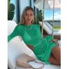 imageKaximil Womens Swimsuit Coverup Long Sleeve Sexy Beach Bathing Suit Cover Ups Mini Dress SwimwearGreen