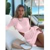 imageKaximil Womens Swimsuit Coverup Long Sleeve Sexy Beach Bathing Suit Cover Ups Mini Dress SwimwearPink