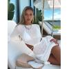 imageKaximil Womens Swimsuit Coverup Long Sleeve Sexy Beach Bathing Suit Cover Ups Mini Dress SwimwearWhite