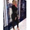 imageKaximil Womens Workout Tracksuit 2 Piece Outfits Long Sleeve Crop Top High Waist Legging Pants SetBlack