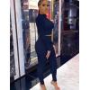 imageKaximil Womens Workout Tracksuit 2 Piece Outfits Long Sleeve Crop Top High Waist Legging Pants SetNavy