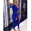imageKaximil Womens Workout Tracksuit 2 Piece Outfits Long Sleeve Crop Top High Waist Legging Pants SetRoyal Blue
