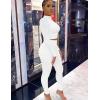 imageKaximil Womens Workout Tracksuit 2 Piece Outfits Long Sleeve Crop Top High Waist Legging Pants SetWhite