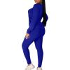 imageKaximil Womens Workout Tracksuit 2 Piece Outfits Long Sleeve Top Legging Jogger Pants SetRoyal Blue