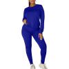 imageKaximil Womens Workout Tracksuit 2 Piece Outfits Long Sleeve Top Legging Jogger Pants SetRoyal Blue
