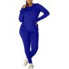 imageKaximil Womens Workout Tracksuit 2 Piece Outfits Long Sleeve Top Legging Jogger Pants SetRoyal Blue