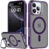 imageUpgraded Magnetic for iPhone 15 Pro Max Case with Builtin KickstandScreen Protector IncludedWireless Charging Compatible21ft Drop TestedSlim Fit Translucent Matte Acrylic  BluePurple w Camera Cover