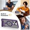 imageUpgraded Magnetic for iPhone 15 Pro Max Case with Builtin KickstandScreen Protector IncludedWireless Charging Compatible21ft Drop TestedSlim Fit Translucent Matte Acrylic  BluePurple w Kickstand