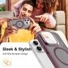 imageUpgraded Magnetic for iPhone 15 Pro Max Case with Builtin KickstandScreen Protector IncludedWireless Charging Compatible21ft Drop TestedSlim Fit Translucent Matte Acrylic  BlueWine Red w Camera Cover