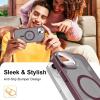 imageUpgraded Magnetic for iPhone 15 Pro Max Case with Builtin KickstandScreen Protector IncludedWireless Charging Compatible21ft Drop TestedSlim Fit Translucent Matte Acrylic  BlueWine Red w Camera Cover