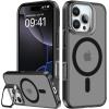 imageUpgraded Magnetic for iPhone 15 Pro Max Case with Builtin KickstandScreen Protector IncludedWireless Charging Compatible21ft Drop TestedSlim Fit Translucent Matte Acrylic  BlueBlack w Camera Cover