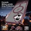 imageUpgraded Magnetic for iPhone 15 Pro Max Case with Builtin KickstandScreen Protector IncludedWireless Charging Compatible21ft Drop TestedSlim Fit Translucent Matte Acrylic  BlueWine Red w Kickstand