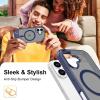 imageUpgraded Magnetic for iPhone 15 Pro Max Case with Builtin KickstandScreen Protector IncludedWireless Charging Compatible21ft Drop TestedSlim Fit Translucent Matte Acrylic  BlueBlue w Kickstand