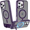 imageUpgraded Magnetic for iPhone 15 Pro Max Case with Builtin KickstandScreen Protector IncludedWireless Charging Compatible21ft Drop TestedSlim Fit Translucent Matte Acrylic  BluePurple w Kickstand