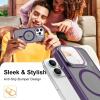 imageUpgraded Magnetic for iPhone 15 Pro Max Case with Builtin KickstandScreen Protector IncludedWireless Charging Compatible21ft Drop TestedSlim Fit Translucent Matte Acrylic  BluePurple w Camera Cover