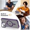 imageUpgraded Magnetic for iPhone 15 Pro Max Case with Builtin KickstandScreen Protector IncludedWireless Charging Compatible21ft Drop TestedSlim Fit Translucent Matte Acrylic  BluePurple w Camera Cover
