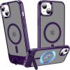 imageUpgraded Magnetic for iPhone 15 Pro Max Case with Builtin KickstandScreen Protector IncludedWireless Charging Compatible21ft Drop TestedSlim Fit Translucent Matte Acrylic  BluePurple w Kickstand