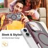 imageUpgraded Magnetic for iPhone 15 Pro Max Case with Builtin KickstandScreen Protector IncludedWireless Charging Compatible21ft Drop TestedSlim Fit Translucent Matte Acrylic  BlueWine Red w Camera Cover