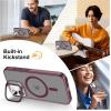 imageUpgraded Magnetic for iPhone 15 Pro Max Case with Builtin KickstandScreen Protector IncludedWireless Charging Compatible21ft Drop TestedSlim Fit Translucent Matte Acrylic  BlueWine Red w Camera Cover