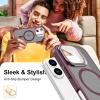 imageUpgraded Magnetic for iPhone 15 Pro Max Case with Builtin KickstandScreen Protector IncludedWireless Charging Compatible21ft Drop TestedSlim Fit Translucent Matte Acrylic  BlueWine Red w Camera Cover
