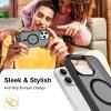 imageUpgraded Magnetic for iPhone 15 Pro Max Case with Builtin KickstandScreen Protector IncludedWireless Charging Compatible21ft Drop TestedSlim Fit Translucent Matte Acrylic  BlueBlack w Kickstand