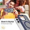 imageUpgraded Magnetic for iPhone 15 Pro Max Case with Builtin KickstandScreen Protector IncludedWireless Charging Compatible21ft Drop TestedSlim Fit Translucent Matte Acrylic  BlueBlue w Kickstand