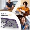 imageUpgraded Magnetic for iPhone 15 Pro Max Case with Builtin KickstandScreen Protector IncludedWireless Charging Compatible21ft Drop TestedSlim Fit Translucent Matte Acrylic  BluePurple w Camera Cover