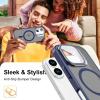 imageUpgraded Magnetic for iPhone 15 Pro Max Case with Builtin KickstandScreen Protector IncludedWireless Charging Compatible21ft Drop TestedSlim Fit Translucent Matte Acrylic  BlueBlue w Camera Cover