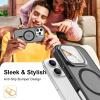 imageUpgraded Magnetic for iPhone 15 Pro Max Case with Builtin KickstandScreen Protector IncludedWireless Charging Compatible21ft Drop TestedSlim Fit Translucent Matte Acrylic  BlueBlack w Camera Cover