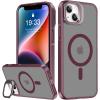 imageUpgraded Magnetic for iPhone 15 Pro Max Case with Builtin KickstandScreen Protector IncludedWireless Charging Compatible21ft Drop TestedSlim Fit Translucent Matte Acrylic  BlueWine Red w Camera Cover