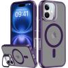 imageUpgraded Magnetic for iPhone 15 Pro Max Case with Builtin KickstandScreen Protector IncludedWireless Charging Compatible21ft Drop TestedSlim Fit Translucent Matte Acrylic  BluePurple w Camera Cover
